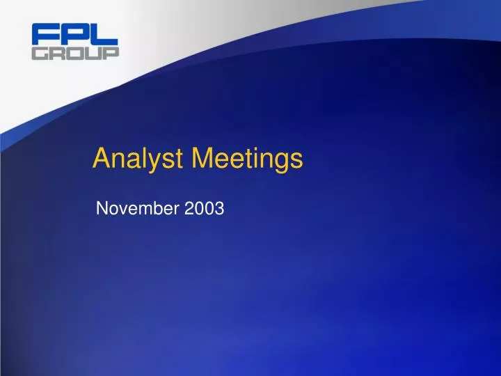 analyst meetings
