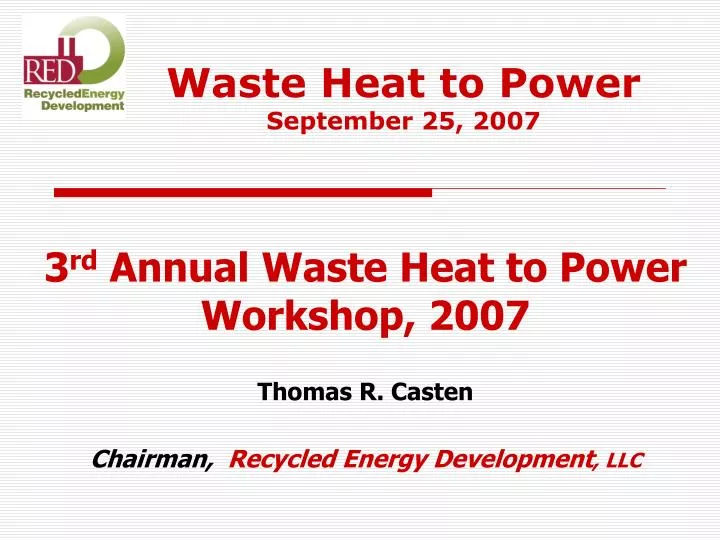 waste heat to power september 25 2007