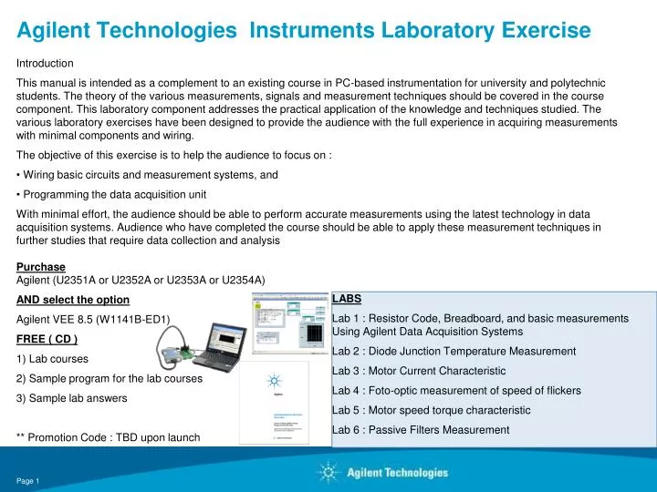 agilent technologies instruments laboratory exercise