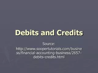 Debits and Credits