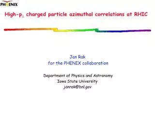 High-p ? charged particle azimuthal correlations at RHIC