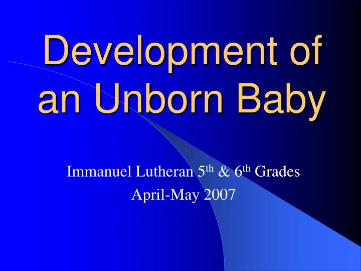 development of an unborn baby