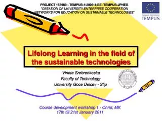 Lifelong Learning in the field of the sustainable technologies