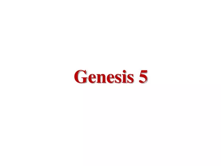 genesis 5