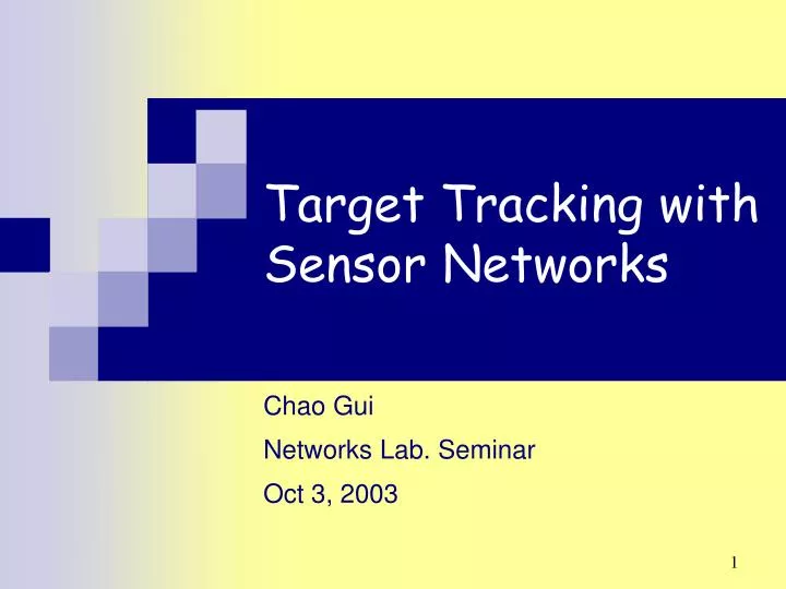 target tracking with sensor networks