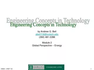 Engineering Concepts in Technology