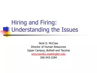 Hiring and Firing: Understanding the Issues