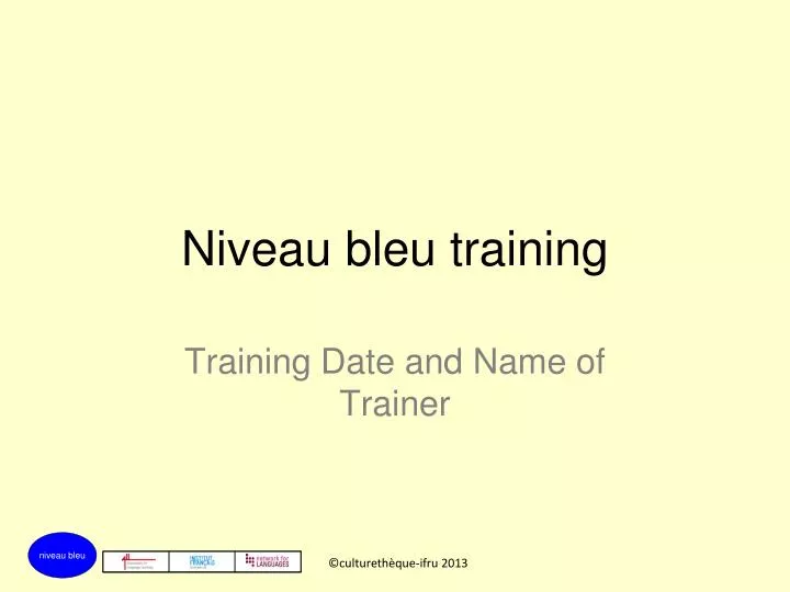 niveau bleu training