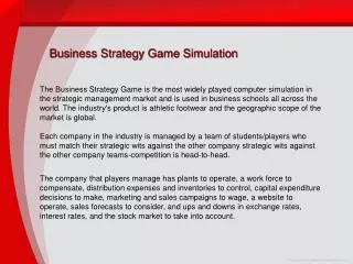 Business Strategy Game Simulation