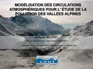 mod lisation des circulations atmosph riques pour l tude de la pollution des vall es alpines