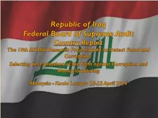 Republic of Iraq Federal Board of Supreme Audit Country Report