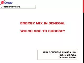 ENERGY MIX IN SENEGAL WHICH ONE TO CHOOSE?