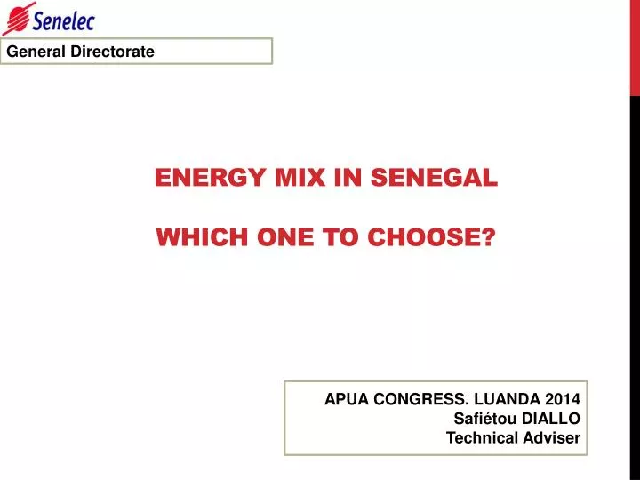 energy mix in senegal which one to choose