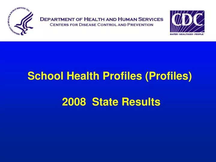 school health profiles profiles 2008 state results