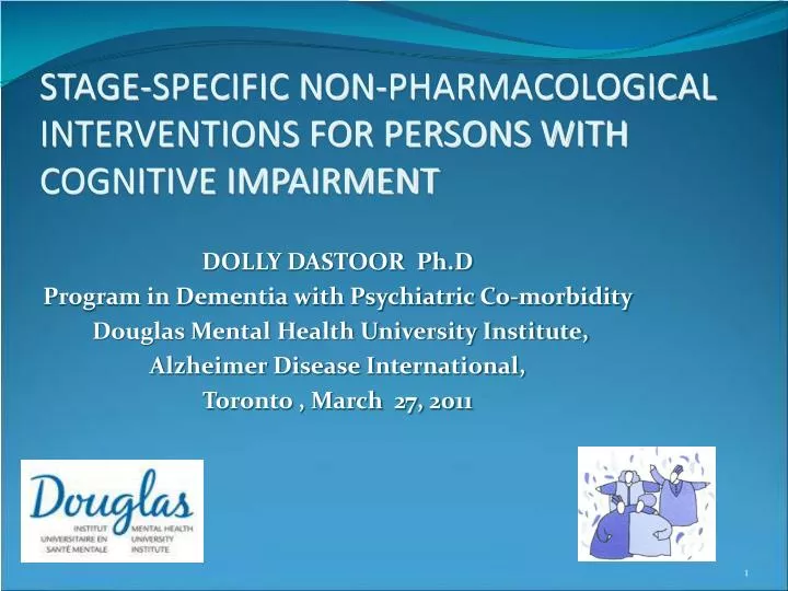 stage specific non pharmacological interventions for persons with cognitive impairment
