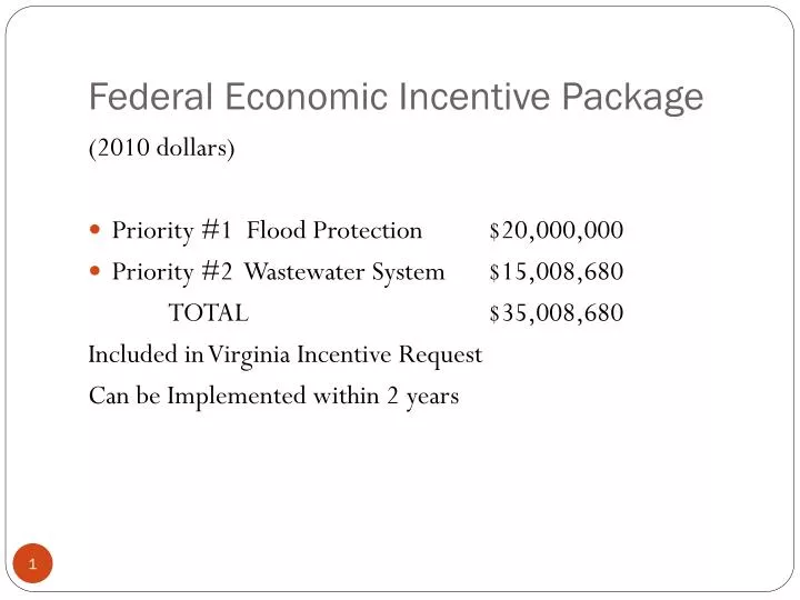 federal economic incentive package