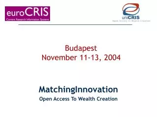 Budapest November 11-13, 2004