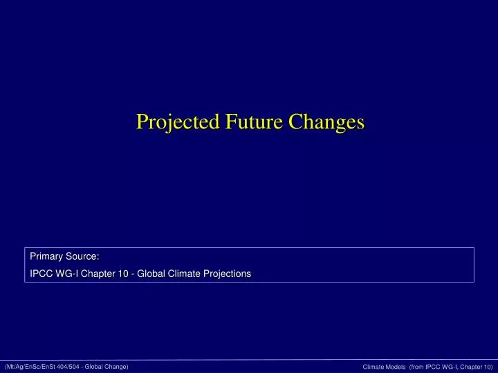 projected future changes