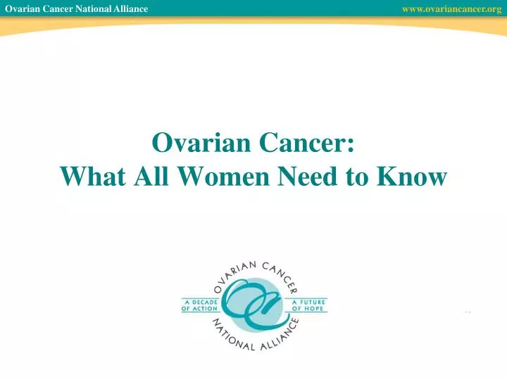 ovarian cancer what all women need to know