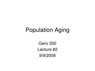 Population Aging