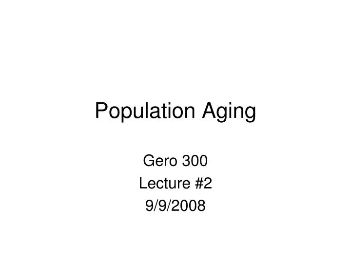 population aging