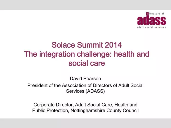 solace summit 2014 the integration challenge health and social care