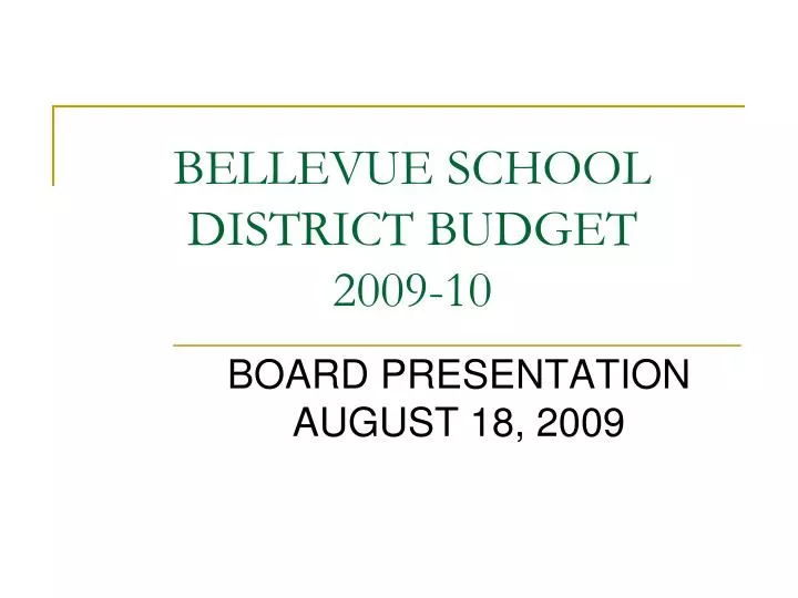 bellevue school district budget 2009 10