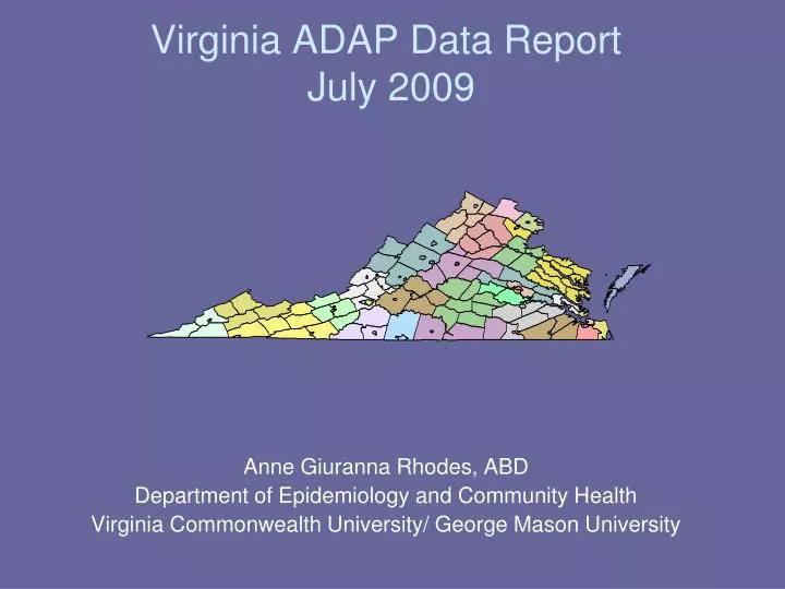 virginia adap data report july 2009