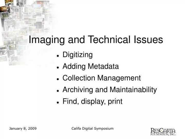 imaging and technical issues