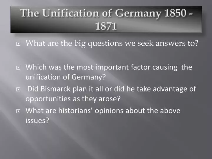 the unification of germany 1850 1871
