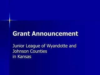 Grant Announcement