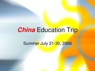 China Education Trip