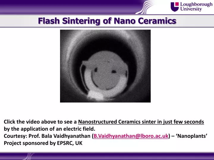 flash sintering of nano ceramics