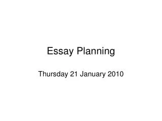 Essay Planning