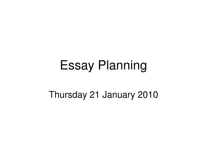 essay planning