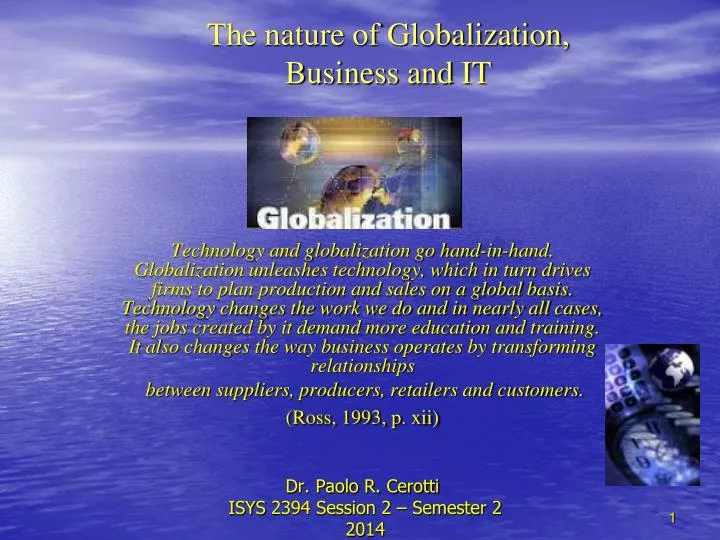 the nature of globalization business and it
