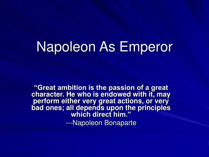 napoleon as emperor