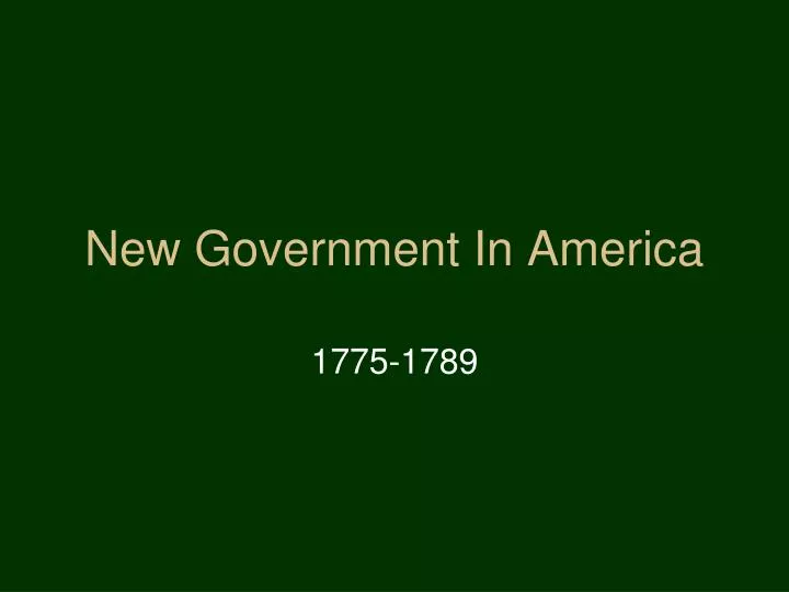new government in america