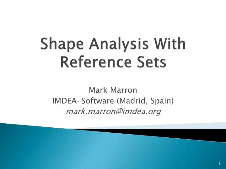 shape analysis with reference sets