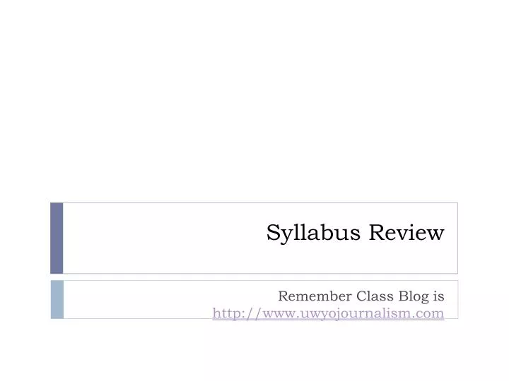 syllabus review
