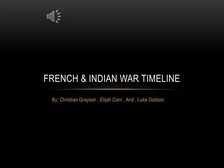 french indian war timeline