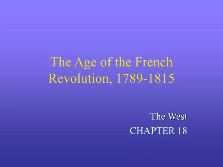 the age of the french revolution 1789 1815