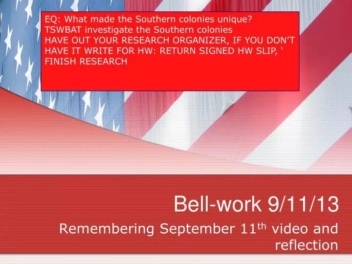 bell work 9 11 13