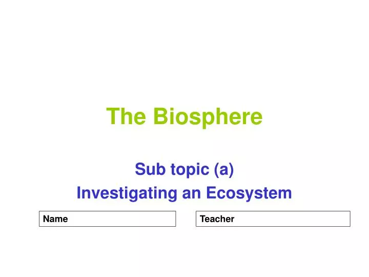 the biosphere