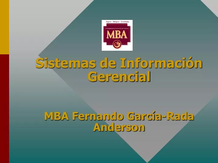 sistemas de informaci n gerencial mba fernando garc a rada anderson