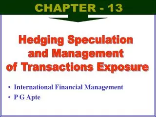 International Financial Management P G Apte