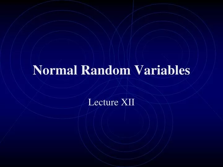 normal random variables