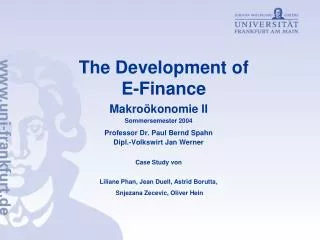 the development of e finance