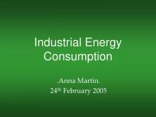 Industrial Energy Consumption
