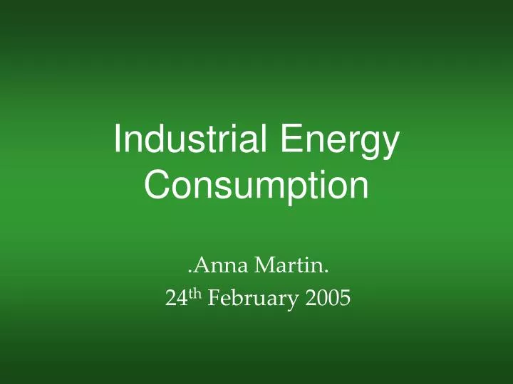 industrial energy consumption